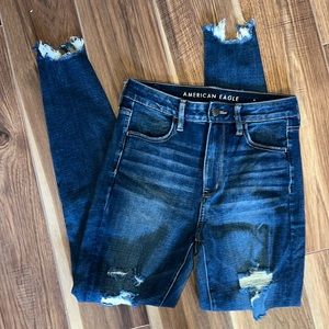 AE super high rise distressed jeggings